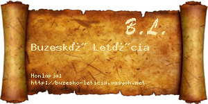 Buzeskó Letícia névjegykártya